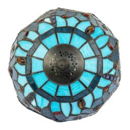 Rackhams Handmade Midnight and Sky Blue Stained Glass Dragonfly Tiffany Lamp - thumbnail 3