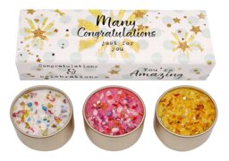 Rackhams Many Congratulations Candle Trio Set - Luxury Scented Candles Gift - thumbnail 2