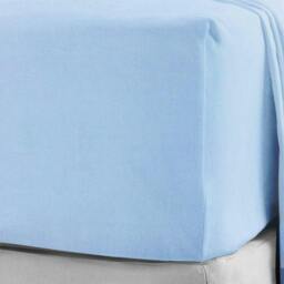 Rackhams 100% Brushed Cotton Flannelette Fitted Sheet or Pillowcase Pair -  Blue - Double (135cm x 190cm) + 25cm Deep - thumbnail 1