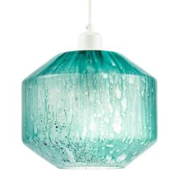 Rackhams Modern Aqua Teal Reactive Mottled Glass Pendant Ceiling Light Shade