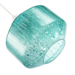 Rackhams Modern Aqua Teal Reactive Mottled Glass Pendant Ceiling Light Shade - thumbnail 5
