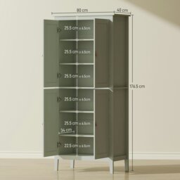 Rackhams 176.5 cm Tall Freestanding Pantry Storage Cabinet with 4 Doors Green - White - thumbnail 6