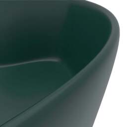 Rackhams Luxury Wash Basin with Overflow Matt Dark Green 36x13 cm Ceramic - thumbnail 6
