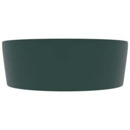 Rackhams Luxury Wash Basin with Overflow Matt Dark Green 36x13 cm Ceramic - thumbnail 4
