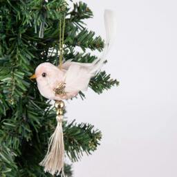 Rackhams 7 x 13 cm Pink Robin Hanging Christmas Decoration for Tree, Wreath or Garland - thumbnail 5