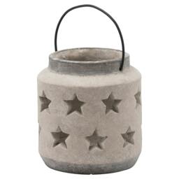 Rackhams Bloomville Stone Star Candle Lantern - Stone - Stone - 19cm x 18cm x 18cm - 100% Mixed