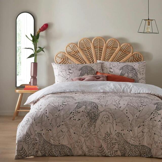 Rackhams Aurora Botanical Duvet Cover Set - Blush - Superking - Blush - 50% Cotton/50% Polyester - image 1