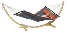 Rackhams American Dream Set Grey Hammock and Stand - thumbnail 2