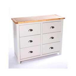Rackhams Argenta 6 Drawer Chest of Drawers Chrome Cup Handle - Light Grey - thumbnail 3