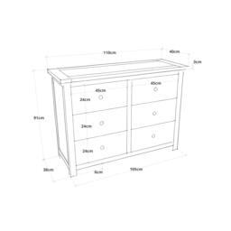 Rackhams Argenta 6 Drawer Chest of Drawers Chrome Cup Handle - Light Grey - thumbnail 4
