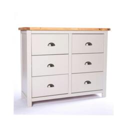 Rackhams Argenta 6 Drawer Chest of Drawers Chrome Cup Handle - Light Grey - thumbnail 2