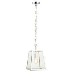 Rackhams Classic Lantern Pendant Lamp in Polished Chrome with Clear Glass Sides - thumbnail 2