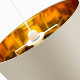 "Rackhams Contemporary Cream Cotton 14"" Table/Pendant Lamp Shade with Shiny Copper Inner" - thumbnail 4