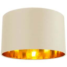 "Rackhams Contemporary Cream Cotton 14"" Table/Pendant Lamp Shade with Shiny Copper Inner"