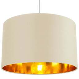 "Rackhams Contemporary Cream Cotton 14"" Table/Pendant Lamp Shade with Shiny Copper Inner" - thumbnail 6