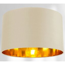 "Rackhams Contemporary Cream Cotton 14"" Table/Pendant Lamp Shade with Shiny Copper Inner" - thumbnail 2
