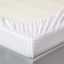 Rackhams Cotton Stripe Fitted Cot Sheets 330 Thread Count, 2 Pack - Blue - thumbnail 5