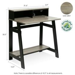 Rackhams GYW Simplistic A Frame Computer Desk, Black/French Oak Grey - Modern Desk Designed for Contemporary Interiors - 14054BK - thumbnail 3