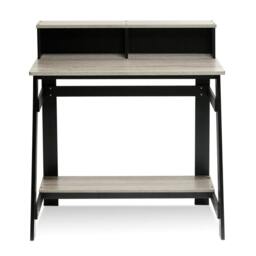 Rackhams GYW Simplistic A Frame Computer Desk, Black/French Oak Grey - Modern Desk Designed for Contemporary Interiors - 14054BK - thumbnail 2