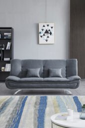 Rackhams 2-Seater Linen Fabric Click-Clack Convertibles Sofa Bed - Grey