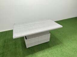 Rackhams 9 Seat Rattan Outdoor Garden Furniture Corner Sofa Set Adjustable Lifting Dining or Coffee Table Set with Big Footstool Light Grey - thumbnail 5