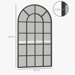 Rackhams 110 x 65 cm Arched Decorative Wall Mirror for Bedroom Living Room, Modern Window Bathroom Mirror for Home Decor - thumbnail 3