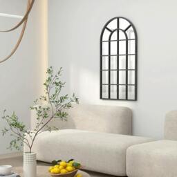 Rackhams 110 x 65 cm Arched Decorative Wall Mirror for Bedroom Living Room, Modern Window Bathroom Mirror for Home Decor - thumbnail 2