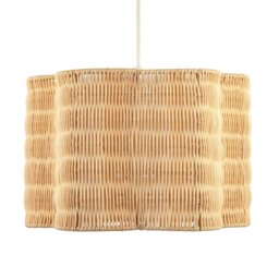 Rackhams Classic Scallop Edged Natural Rattan Wicker Pendant Lighting Shade - thumbnail 4