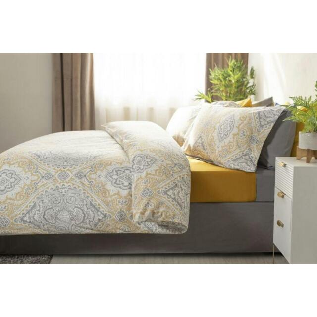 Rackhams Maya Paisley Duvet Cover Set - White/Grey/Oyster - image 1