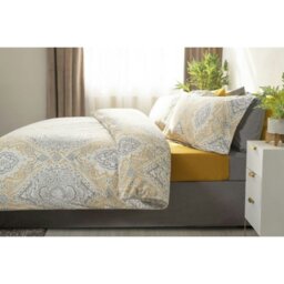Rackhams Maya Paisley Duvet Cover Set - White/Grey/Oyster - thumbnail 2