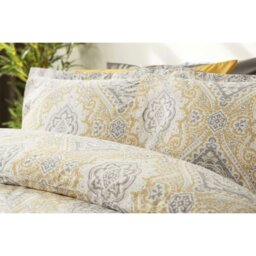 Rackhams Maya Paisley Duvet Cover Set - White/Grey/Oyster - thumbnail 3