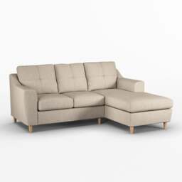 Rackhams Baxter Fabric L Shaped 3 Seater Corner Sofa With Chaise - Silver - Right Hand Facing - thumbnail 2