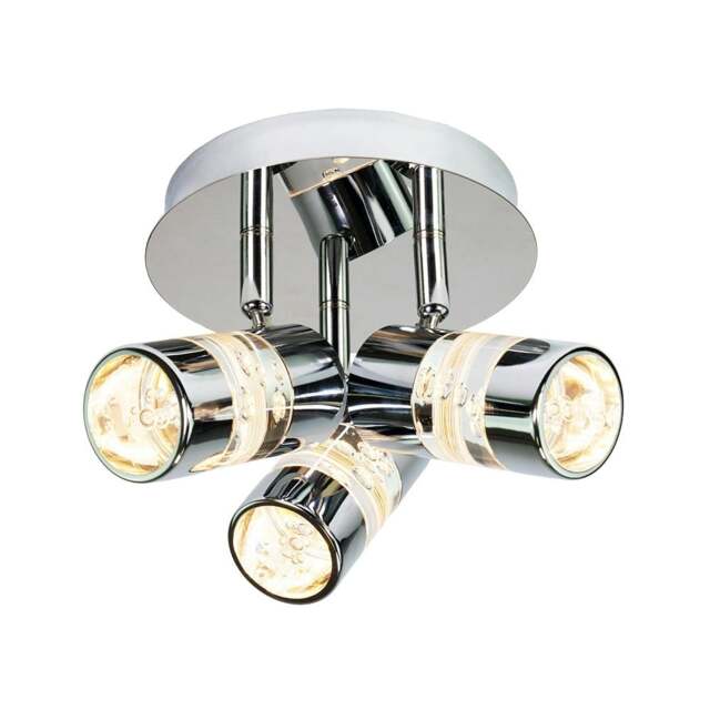 Rackhams Modern Spot LED Bathroom Chrome Ceiling Light Fitting with Bubble Acrylic Heads - image 1