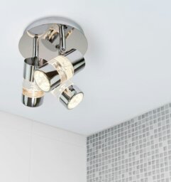 Rackhams Modern Spot LED Bathroom Chrome Ceiling Light Fitting with Bubble Acrylic Heads - thumbnail 2