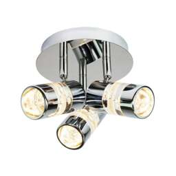 Rackhams Modern Spot LED Bathroom Chrome Ceiling Light Fitting with Bubble Acrylic Heads