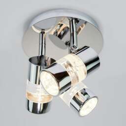 Rackhams Modern Spot LED Bathroom Chrome Ceiling Light Fitting with Bubble Acrylic Heads - thumbnail 4