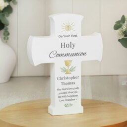 Rackhams Personalised Holy Communion Cross Wooden Ornament - thumbnail 1