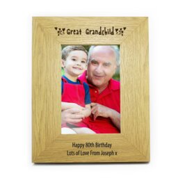 Rackhams Personalised Oak Finish 6x4 Great Grandchild Photo Frame - thumbnail 4