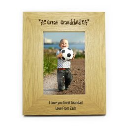 Rackhams Personalised Oak Finish 6x4 Great Grandchild Photo Frame - thumbnail 2