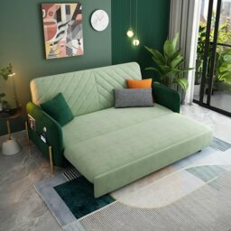 Rackhams Aditi Two Seater Sofa Bed, Green - 204cm ( WITH TWO DRAWERS ) - Light Green - NO USB Port - thumbnail 2