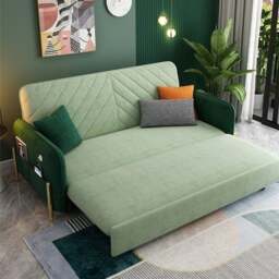 Rackhams Aditi Two Seater Sofa Bed, Green - 204cm ( WITH TWO DRAWERS ) - Light Green - NO USB Port - thumbnail 5