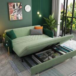 Rackhams Aditi Two Seater Sofa Bed, Green - 204cm ( WITH TWO DRAWERS ) - Light Green - NO USB Port - thumbnail 6