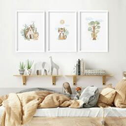 Rackhams Artwork For Nursery Walls - Set of 3 wall art prints - A2 16.54 x 23.39 in / 42 x 59.4 cm - Satin Photo paper 280 gsm - White Frame - thumbnail 4