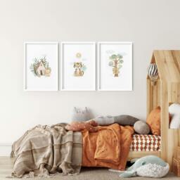 Rackhams Artwork For Nursery Walls - Set of 3 wall art prints - A2 16.54 x 23.39 in / 42 x 59.4 cm - Satin Photo paper 280 gsm - White Frame - thumbnail 5
