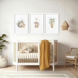Rackhams Artwork For Nursery Walls - Set of 3 wall art prints - A2 16.54 x 23.39 in / 42 x 59.4 cm - Satin Photo paper 280 gsm - White Frame - thumbnail 2