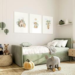 Rackhams Artwork For Nursery Walls - Set of 3 wall art prints - A2 16.54 x 23.39 in / 42 x 59.4 cm - Satin Photo paper 280 gsm - White Frame
