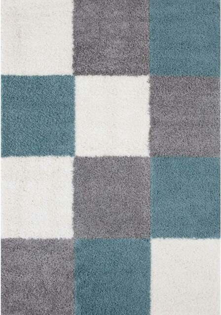 Rackhams Myshaggy Geometric Duck Egg Blue Rug - 160X230 cm - image 1