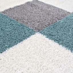 Rackhams Myshaggy Geometric Duck Egg Blue Rug - 160X230 cm - thumbnail 2