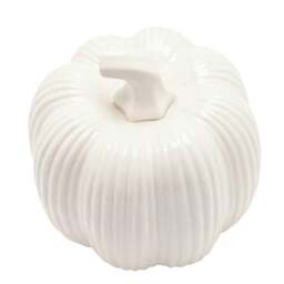Rackhams Set of 2 White Tall Pumpkin Ornament - thumbnail 3