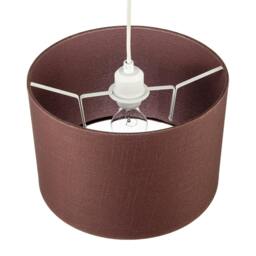 Rackhams Modern Cinnamon Reddish Brown Textured Linen Fabric Circular Lampshade - thumbnail 5